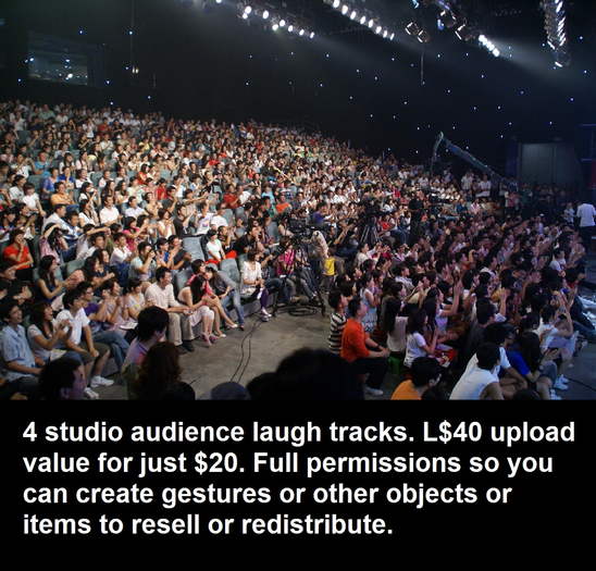 Second Life Marketplace Studio audience laugh tracks